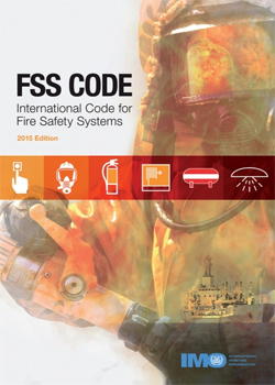 The International Code for Fire Safety Systems (FSS Code) presents engineering specifications for fire safety equipment and systems required by SOLAS chapter II-2 including, among others:
international shore connections; personnel protection: fire extinguishers: fixed gas fire-extinguishing systems; fixed foam fire-extinguishing systems; fixed pressure water-spraying and watermist fire-extinguishing systems; automatic sprinkler, fire detection and fire alarm systems; fixed fire detection and fire alarm systems; sample extraction smoke detection systems; low-location lighting systems; fixed emergency fire pumps; arrangement of means of escape; fixed deck foam systems; inert gas systems; and fixed hydrocarbon gas detection systems.